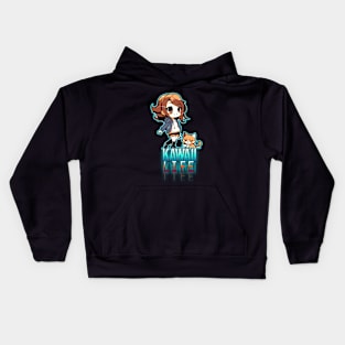 Chibi anime Girl Kawaii Life Cat Kids Hoodie